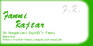 fanni rajtar business card